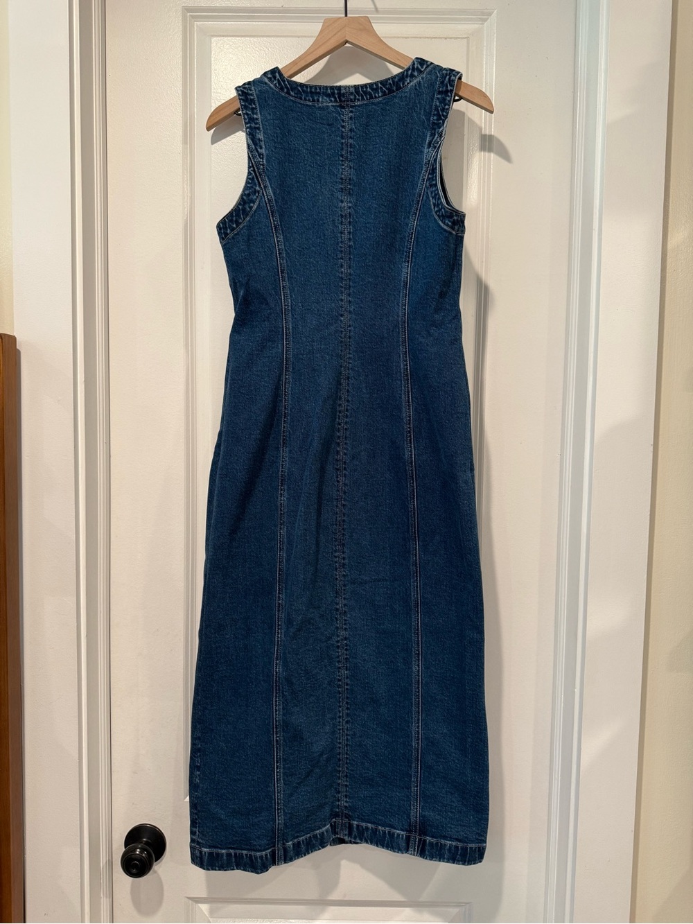 Madewell Dark Blue Denim Button-Front Midi Dress - Picture 2 of 2